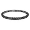 Matrix Tennis Bracelet, Round Cut, Black, Ruthenium Plated 5664196 (Size M) | Swarovski