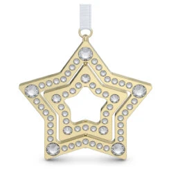 Holiday Magic Star Ornament, Medium, Gold Tone 5655937 | Swarovski