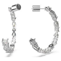 Mesmera Hoop Earrings, Mixed Cuts, White, Rhodium Plated 5672834 | Swarovski -King Power shop 06961c74 9cf3 5708 8bd0 dcec32f26d13 08715.1688665707