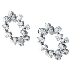 Millenia Earrings, Circle, Pear Cut Crystals, White, Rhodium Plated 5601509 | Swarovski -King Power shop 075a52df af42 5b33 8cea 1796c82cf33f 83477.1644307006