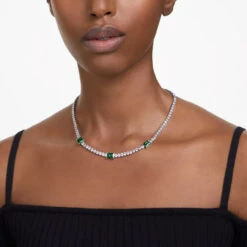 Matrix Tennis Necklace, Mixed Cuts, Green, Rhodium Plated 5666168 | Swarovski -King Power shop 07e64b0a f26b 54eb 95a9 29803c15200a 19299.1690002616