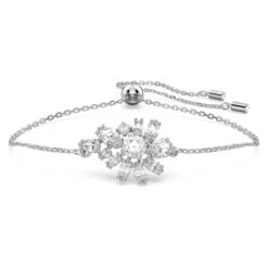 Swarovski Gema Bracelet Flower, White, Rhodium Plated 5644684