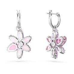 Gema Drop Earrings, Mixed Cuts, Flower, Pink, Rhodium Plated 5658397 | Swarovski -King Power shop 09a48ad7 0a3d 58bd b8e6 4301e5b2ba2b 19805.1680575503
