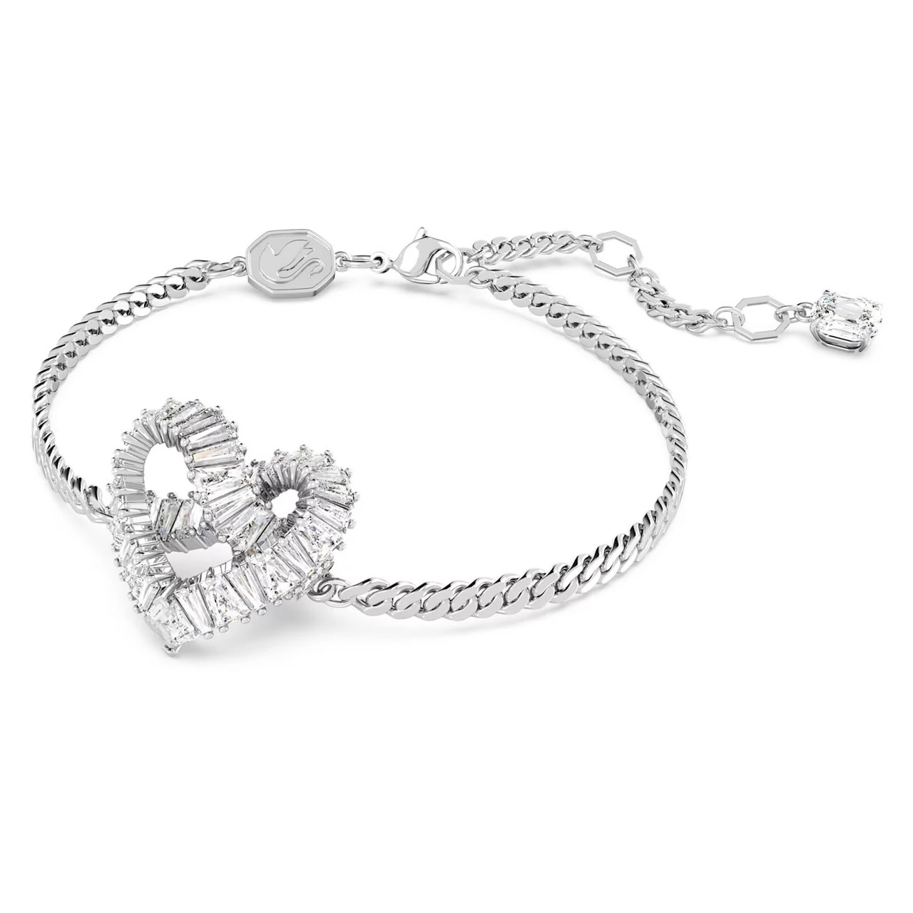 Swarovski Matrix Bracelet, Heart, White, Rhodium Plated 5648299 2 Swarovski Matrix Bracelet, Heart, White, Rhodium Plated 5648299 - Image 2