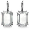 Millenia Drop Earrings Octagon Cut, Gray, Rhodium Plated 5636569 | Swarovski