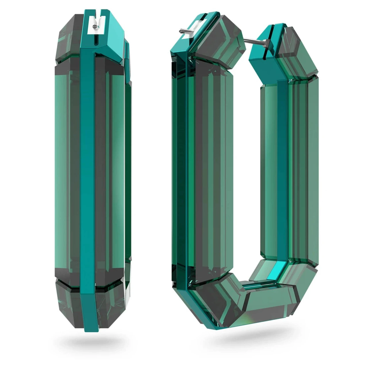 Lucent Hoop Earrings, Green 5633953 | Swarovski 2 Lucent Hoop Earrings, Green 5633953 | Swarovski - Image 2