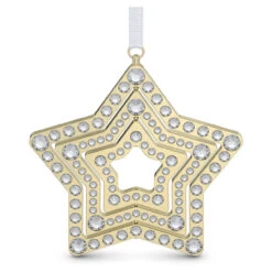 Holiday Magic Star Ornament, Large, Gold Tone 5655938 | Swarovski
