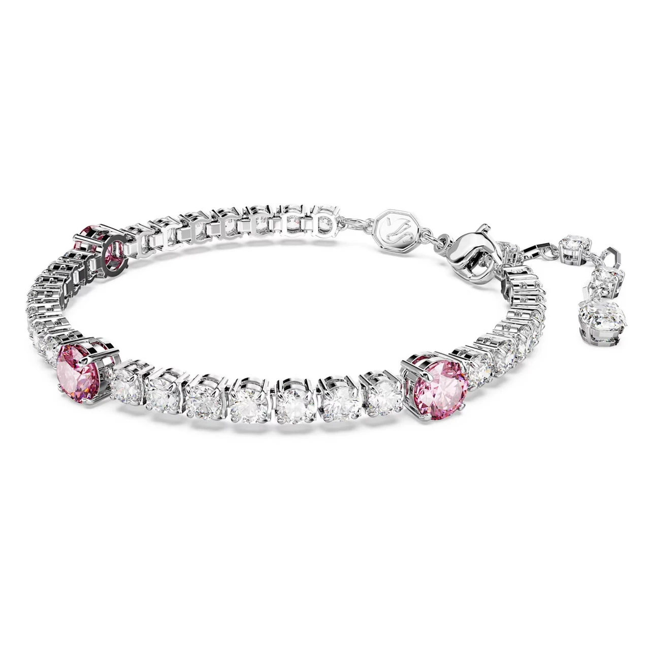 Matrix Tennis Bracelet, Mixed Cuts, Pink, Rhodium Plated 5666421 | Swarovski 2 Matrix Tennis Bracelet, Mixed Cuts, Pink, Rhodium Plated 5666421 | Swarovski - Image 2