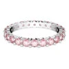 Swarovski Matrix Ring, Round Cut, Pink, Rhodium Plated 5658856 (Size 55/M/7)