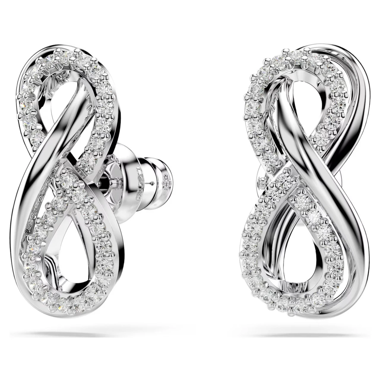Hyperbola Stud Earrings, Infinity, White, Rhodium Plated 5687269 | Swarovski 2 Hyperbola Stud Earrings, Infinity, White, Rhodium Plated 5687269 | Swarovski - Image 2