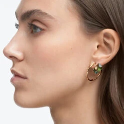 Numina Drop Earrings Asymmetrical, Medium, Green, Gold-Tone Plated 5613541 | Swarovski -King Power shop 1f6c24d5 503b 5f2f 8620 d816d180cdd2 05736.1644343441