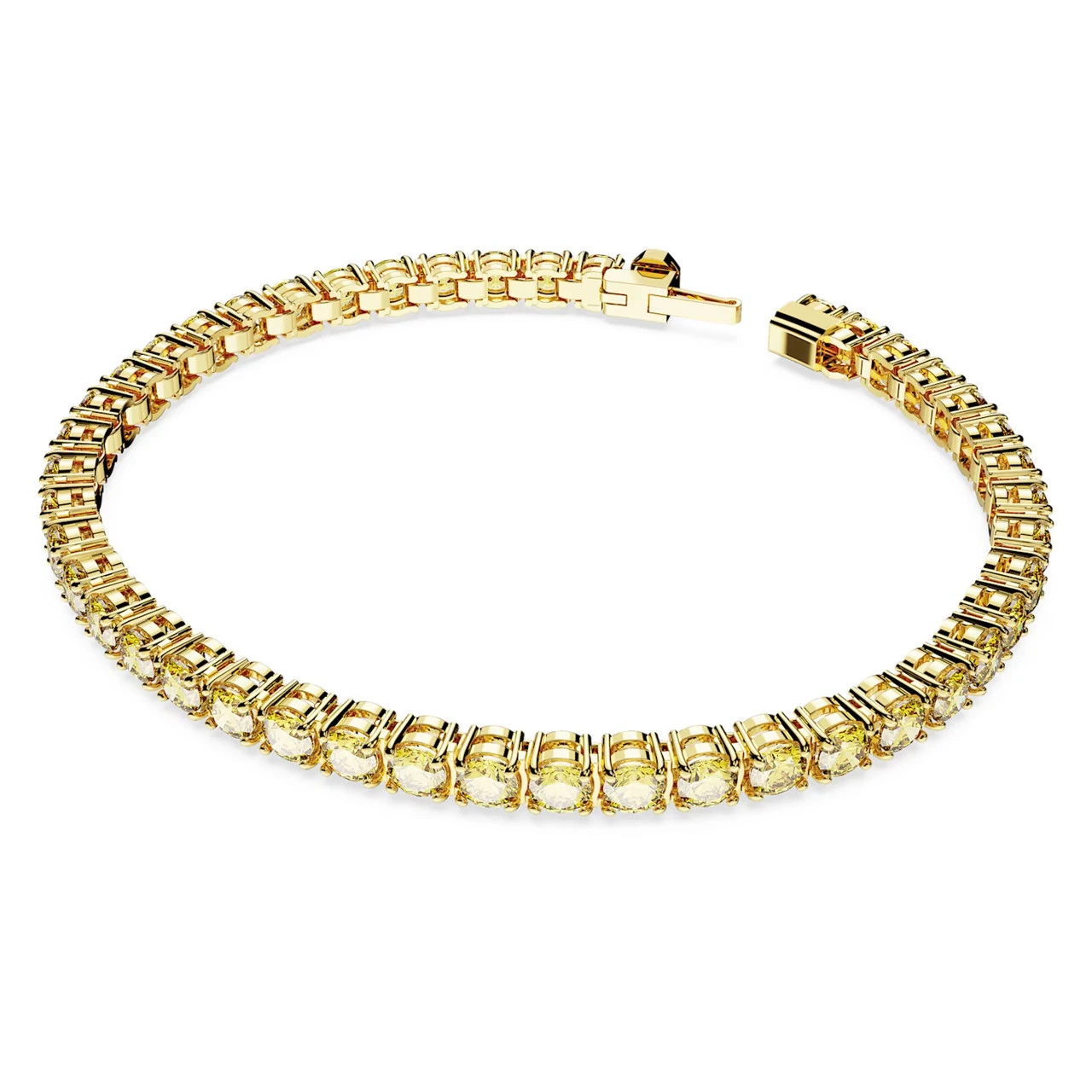 Matrix Tennis Bracelet, Round Cut, Small, Yellow, Gold-Tone Plated 5648933 (Size M) | Swarovski 2 Matrix Tennis Bracelet, Round Cut, Small, Yellow, Gold-Tone Plated 5648933 (Size M) | Swarovski - Image 2