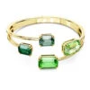 Millenia Bangle Octagon Cut, Green, Gold-Tone Plated 5671246 (Size M) | Swarovski
