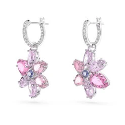 Gema Drop Earrings, Mixed Cuts, Flower, Pink, Rhodium Plated 5658397 | Swarovski -King Power shop 345aaa06 6fc1 515b 9399 7e4be67810c6 14284.1680575503