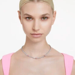 Matrix Tennis Necklace, Mixed Cuts, Pink, Rhodium Plated 5666165 | Swarovski -King Power shop 3604960b aa32 5aab affa 9db2759c4ba6 49113.1689212289