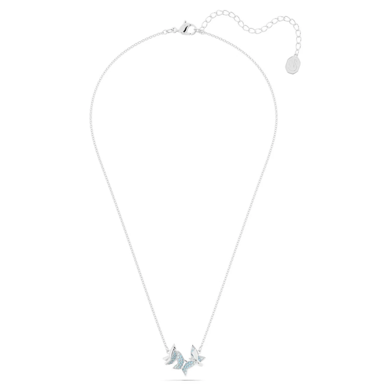 Lilia Necklace, Butterfly, Blue, Rhodium Plated 5662181 | Swarovski 2 Lilia Necklace, Butterfly, Blue, Rhodium Plated 5662181 | Swarovski - Image 2