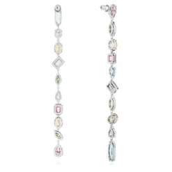 Gema Drop Earrings Asymmetrical Design, Mixed Cuts, Extra Long, Multicolored, Rhodium Plated 5656430 | Swarovski -King Power shop 43591b22 d8d8 5d6b 973a ca9eb87f7805 60662.1694141325