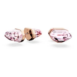 Lucent Stud Earrings, Pink, Rose Gold-Tone Plated 5626603 | Swarovski