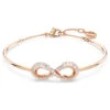 Hyperbola Bangle Infinity, White, Rose Gold-Tone Plated 5679443 | Swarovski