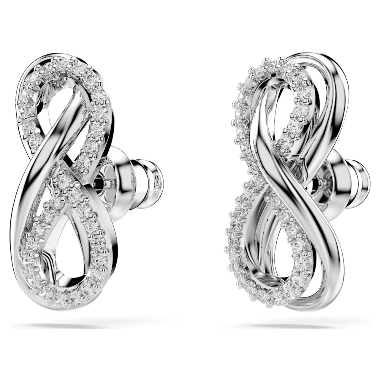 Hyperbola Stud Earrings, Infinity, White, Rhodium Plated 5687269 | Swarovski 3 Hyperbola Stud Earrings, Infinity, White, Rhodium Plated 5687269 | Swarovski - Image 3