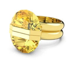 Swarovski Lucent Ring, Magnetic, Yellow, Gold-Tone Plated 5621074 (Size 7/M/55)