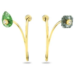 Numina Drop Earrings Asymmetrical, Large, Multicolored, Gold-Tone Plated 5626077 | Swarovski