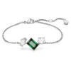Mesmera Bracelet, Mixed Cuts, Green, Rhodium Plated 5668360 | Swarovski