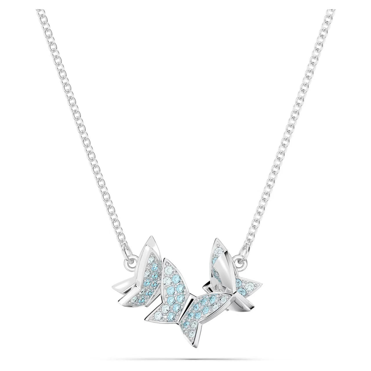 Lilia Necklace, Butterfly, Blue, Rhodium Plated 5662181 | Swarovski 1 Lilia Necklace, Butterfly, Blue, Rhodium Plated 5662181 | Swarovski