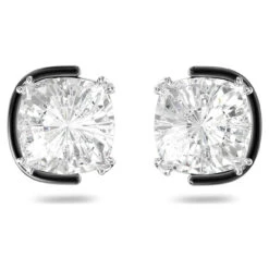 Harmonia Stud Earrings, Cushion Cut Crystals, White, Mixed Metal Finish 5600943 | Swarovski