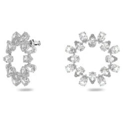 Millenia Earrings, Circle, Pear Cut Crystals, White, Rhodium Plated 5601509 | Swarovski -King Power shop 5601509 png var1 53752.1644307007