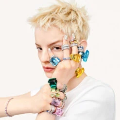 Millenia Cocktail Ring, Octagon Cut Crystals, Green, Gold-Tone Plated 5614923 (Size 55/M/7) | Swarovski -King Power shop 5614923 ms2 24758.1667097210