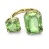 Millenia Cocktail Ring, Octagon Cut Crystals, Green, Gold-Tone Plated 5614923 (Size 55/M/7) | Swarovski