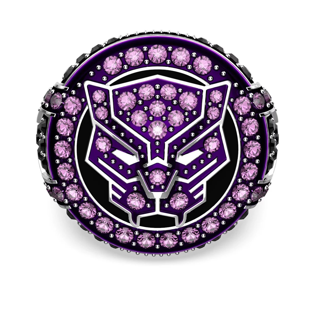 Black Panther © MARVEL Ring, Black Panther, Purple, Rhodium Plated 5650877 (Size 55/M/7) | Swarovski 1 Black Panther © MARVEL Ring, Black Panther, Purple, Rhodium Plated 5650877 (Size 55/M/7) | Swarovski