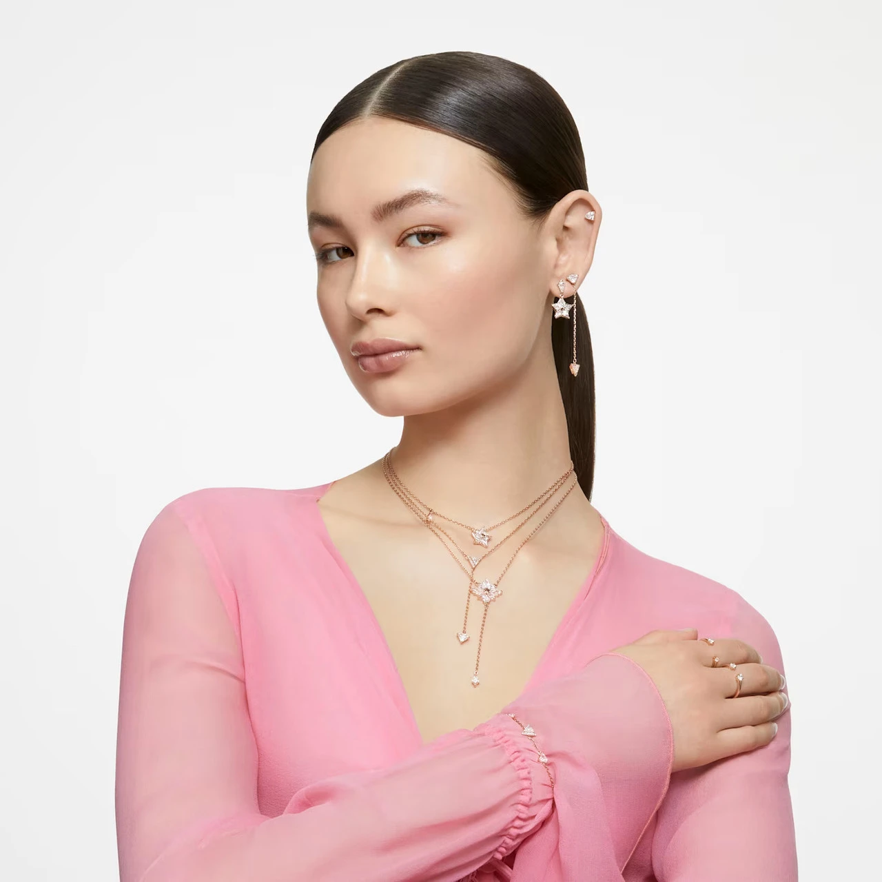 Stella Drop Earrings, Kite Cut, Star, White, Rose Gold-Tone Plated 5645466 | Swarovski 5 Stella Drop Earrings, Kite Cut, Star, White, Rose Gold-Tone Plated 5645466 | Swarovski - Image 5