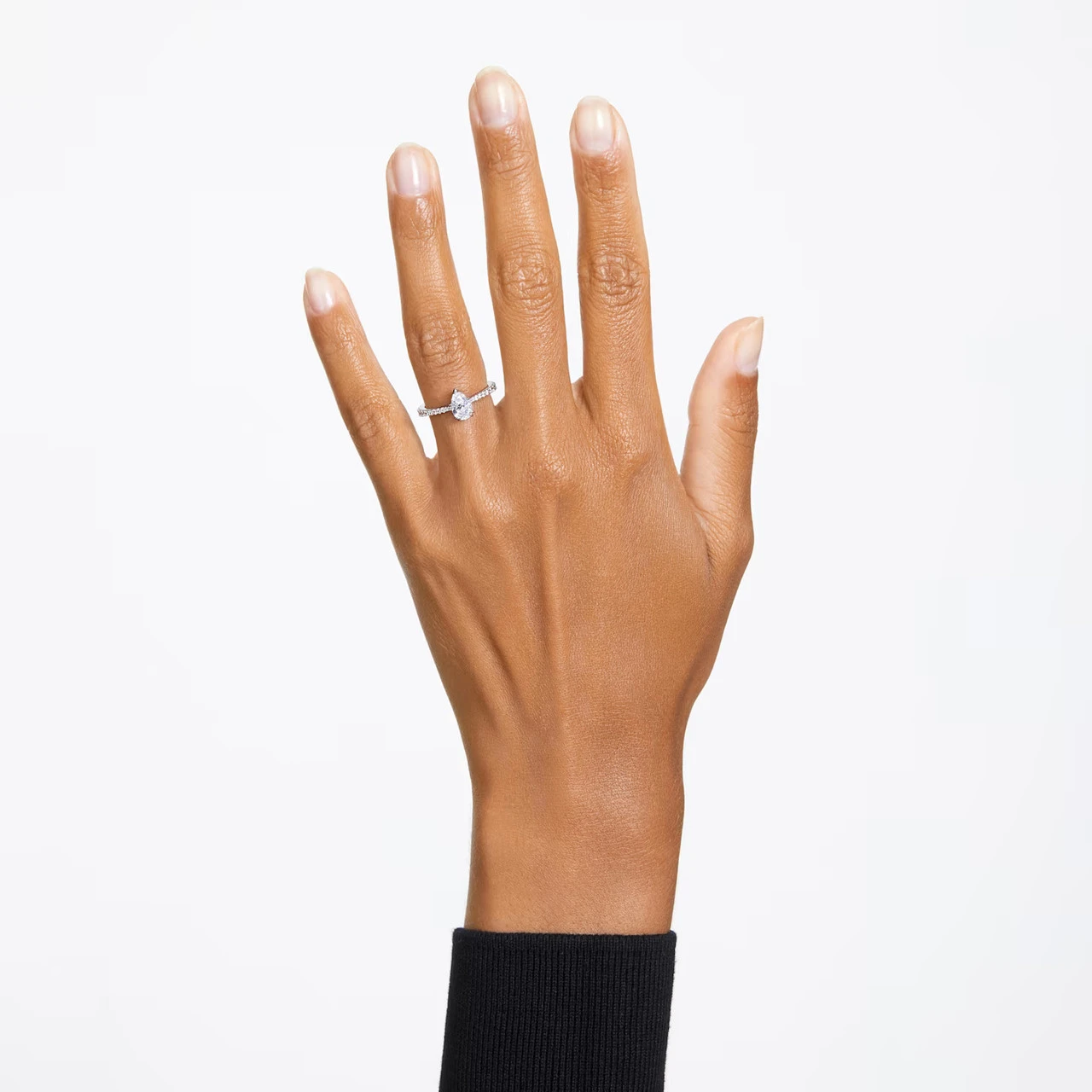 Swarovski Millenia Cocktail Ring Pear Cut, White, Rhodium Plated 5638776 (Size 55/M/7) 4 Swarovski Millenia Cocktail Ring Pear Cut, White, Rhodium Plated 5638776 (Size 55/M/7) - Image 4