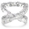 Hyperbola Ring, Infinity, White, Silver-Tone Finish Size 55 5677632 | Swarovski