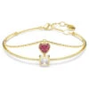 Chroma Bangle, Heart, Red, Gold-Tone Plated 5683835 | Swarovski