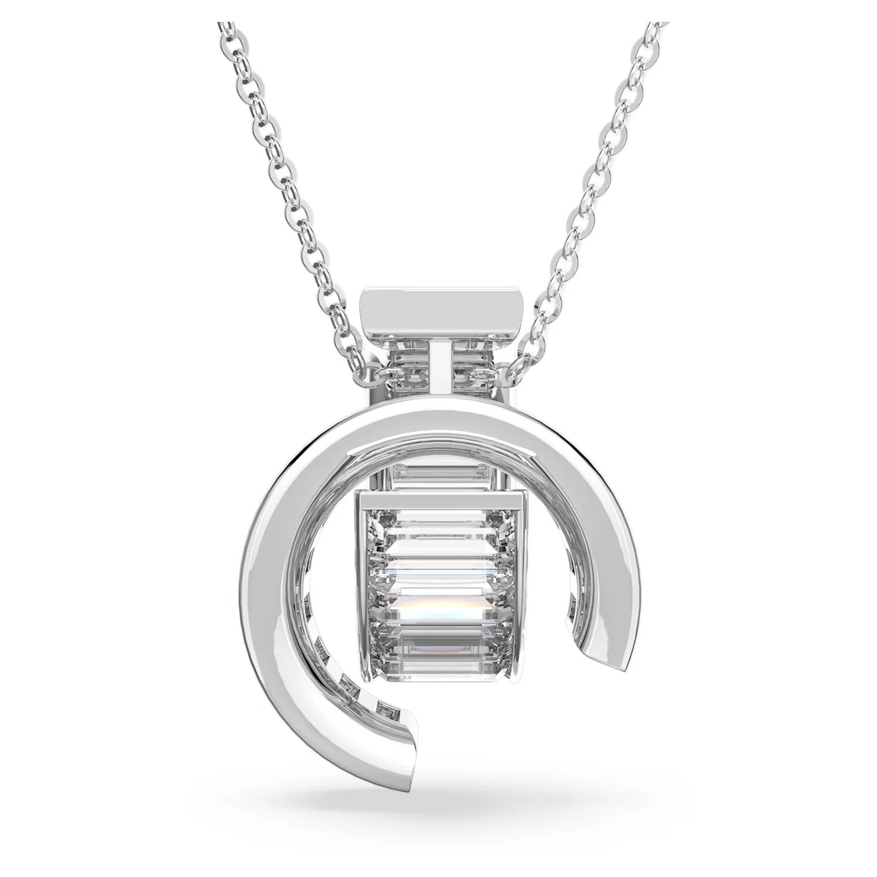 Swarovski Matrix Pendant Baguette Cut, White, Rhodium Plated 5639628 4 Swarovski Matrix Pendant Baguette Cut, White, Rhodium Plated 5639628 - Image 4