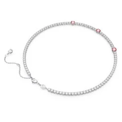 Matrix Tennis Necklace, Mixed Cuts, Pink, Rhodium Plated 5666165 | Swarovski -King Power shop 5fc905ba 49db 568c a452 5986427838b4 27563.1689212289