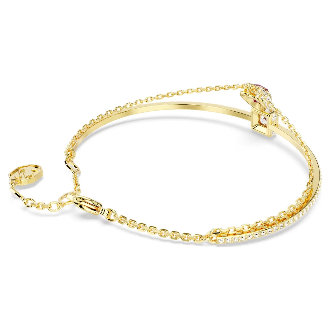 Chroma Bangle, Heart, Red, Gold-Tone Plated 5683835 | Swarovski 4 Chroma Bangle, Heart, Red, Gold-Tone Plated 5683835 | Swarovski - Image 4