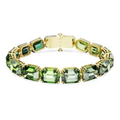 Millenia Bracelet, Octagon Cut, Color Gradient, Green, Gold-Tone Plated 5671258 | Swarovski