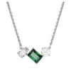 Mesmera Pendant, Mixed Cuts, Green, Rhodium Plated 5668278 | Swarovski