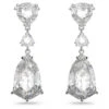 Mesmera Drop Earrings Mixed Cuts, White, Rhodium Plated 5652038 | Swarovski