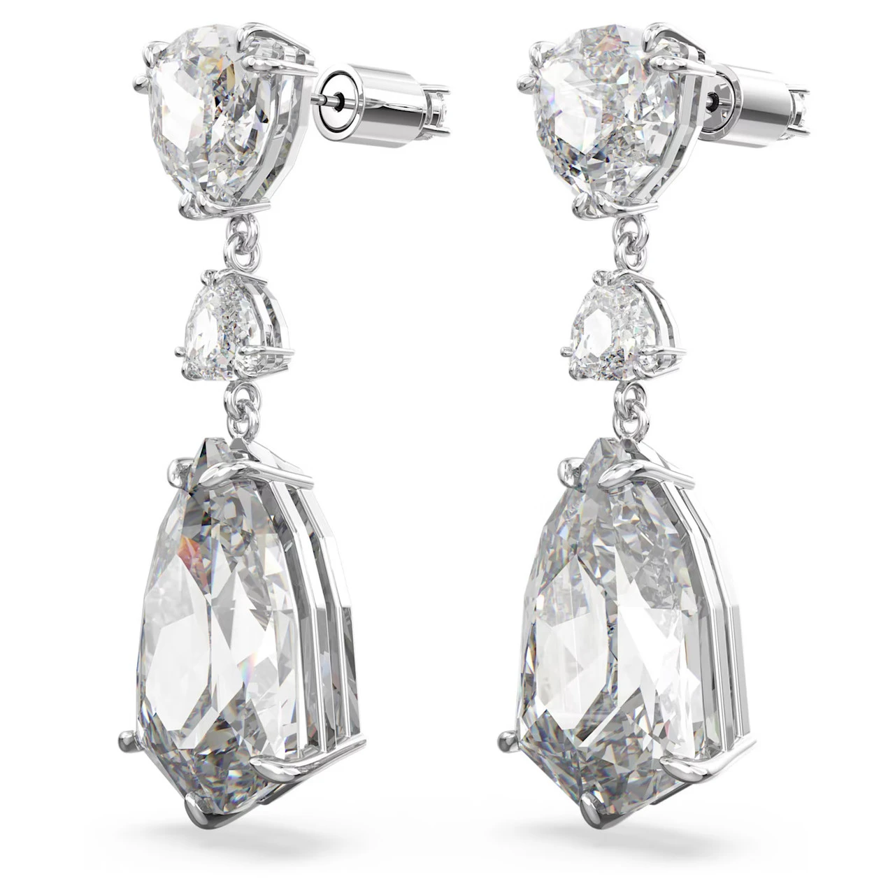 Mesmera Drop Earrings Mixed Cuts, White, Rhodium Plated 5652038 | Swarovski 3 Mesmera Drop Earrings Mixed Cuts, White, Rhodium Plated 5652038 | Swarovski - Image 3