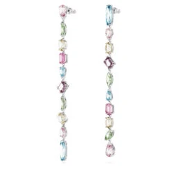 Gema Drop Earrings Asymmetrical Design, Mixed Cuts, Extra Long, Multicolored, Rhodium Plated 5656430 | Swarovski -King Power shop 680adbe9 c247 5308 b2d9 efe35f1f6492 41016.1694141324