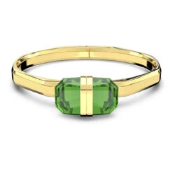 Swarovski Lucent Bangle Magnetic, Green, Gold-Tone Finish 5629221