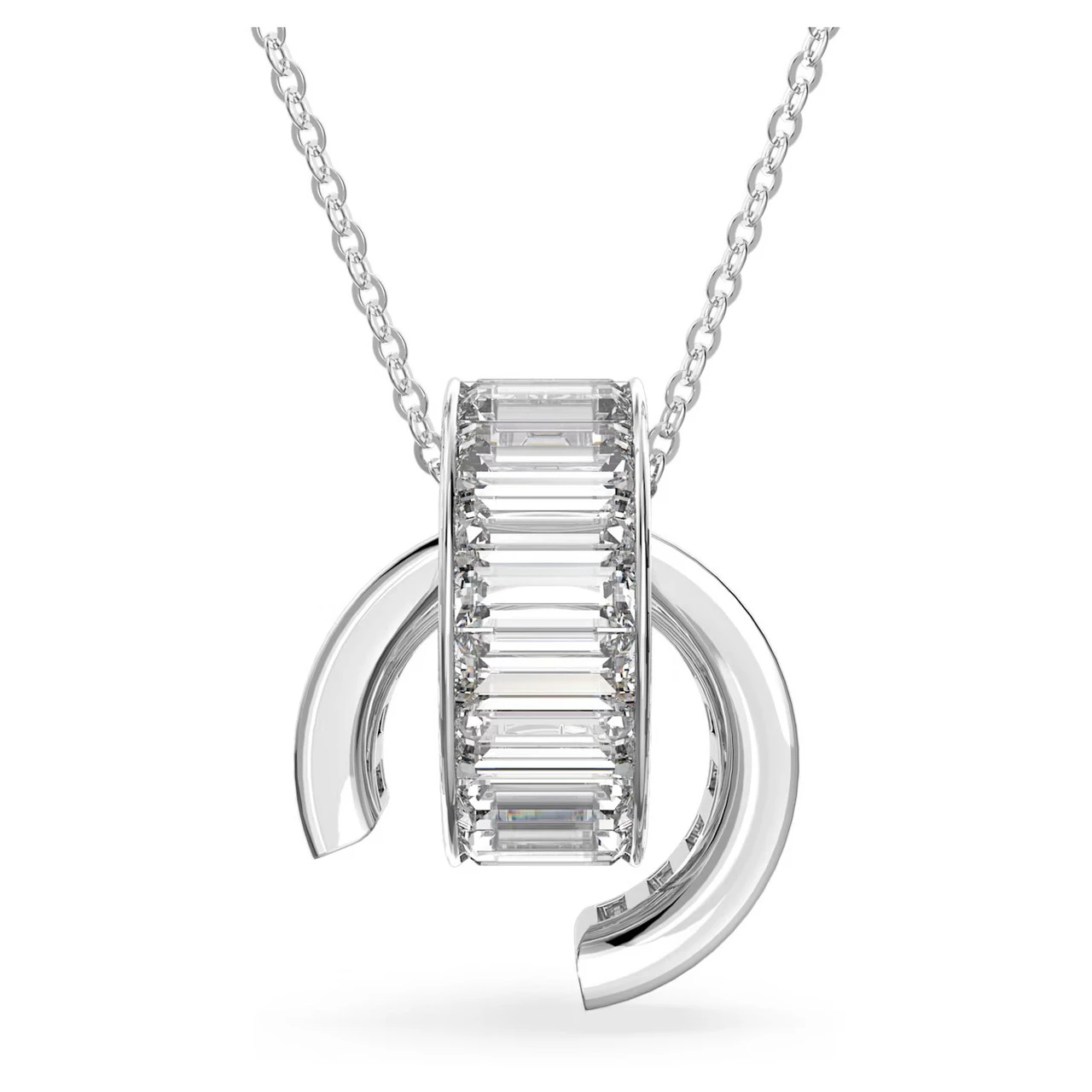 Swarovski Matrix Pendant Baguette Cut, White, Rhodium Plated 5639628 1 Swarovski Matrix Pendant Baguette Cut, White, Rhodium Plated 5639628