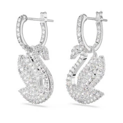 Iconic Swan Drop Earrings Swan, White, Rhodium Plated 5647545 | Swarovski -King Power shop 709203f8 11ab 5392 aca3 6ff081c18159 59406.1674085361