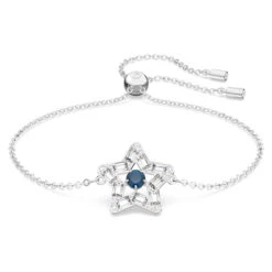 Swarovski Stella Bracelet, Star, Blue, Rhodium Plated 5639187