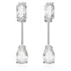 Mesmera Bar Earrings, Mixed Cuts, White, Rhodium Plated 5661682 | Swarovski